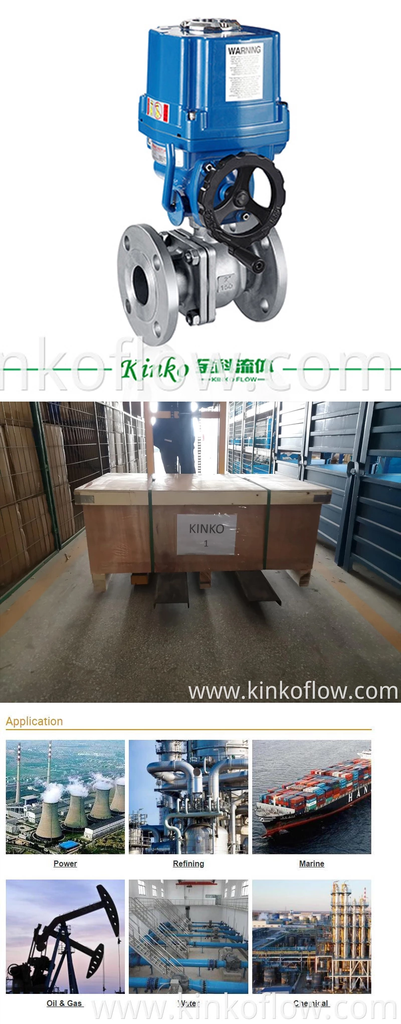 CF8 1/2"-6" Paslanmaz Çelik Elektrikli Flanşlı Küresel Vana