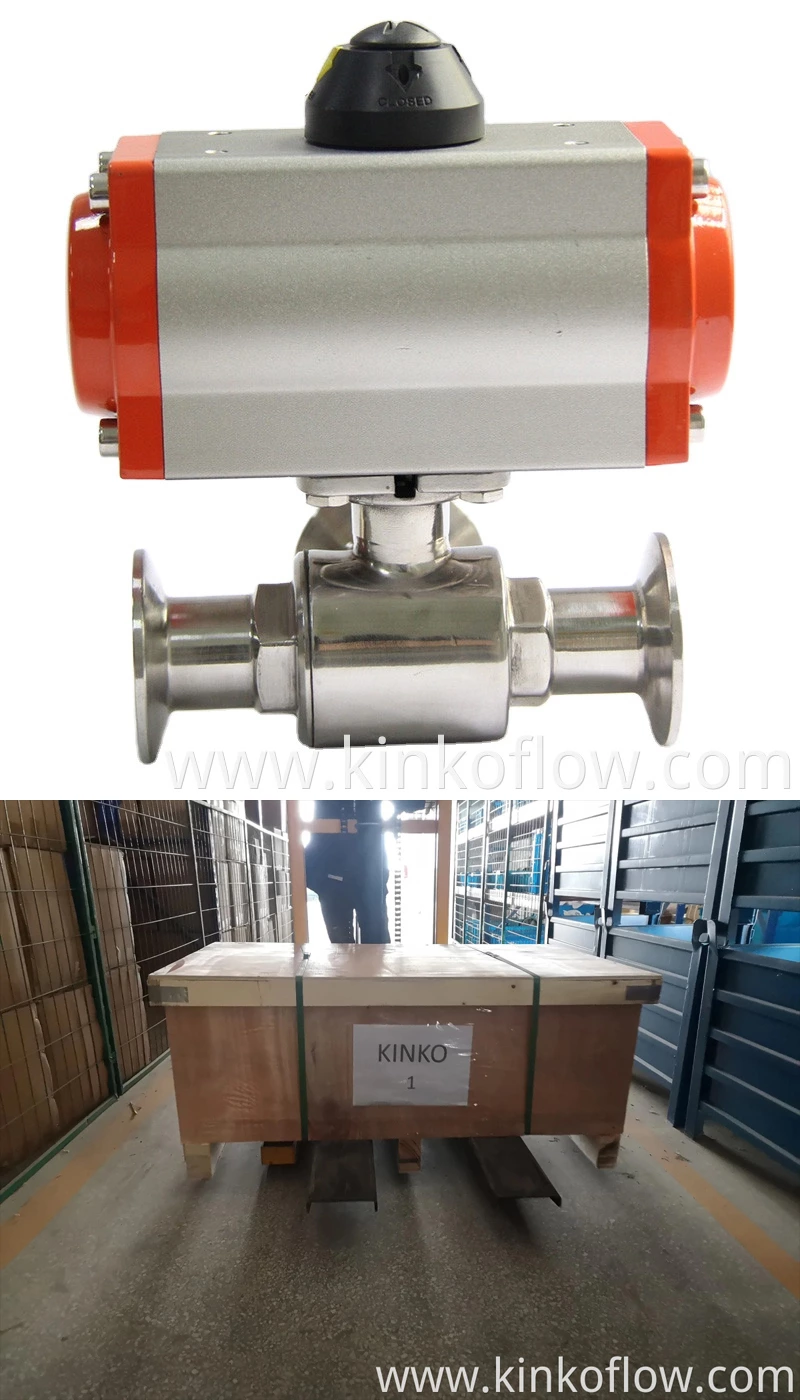 CF8 Pnömatik Sıhhi Hızlı 2 Yollu Küresel Vana